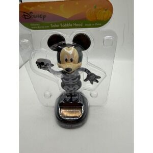 Disney Mickey Mouse Skeleton Halloween Solar Bobble Head Toy F17